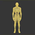 Futuristic Armored Character And Mechanical Being In Sleek Silver Black Red Armor Standing Pose
