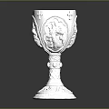 Exquisite Silver Goblet With Intricate Carved Designs And Ornate Base As Home Living Accessory
