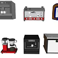 Essential Kitchen Appliances Collection Showcasing Coffee Maker Oven Microwave And Blender 3d model