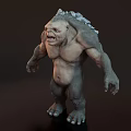 Muscular Monster Character Creature With Ferocious Expression And Rock Like Back Two Views 3d model