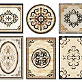European-style tile floor mosaic tile 3d model