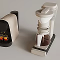 Modern Kitchen Coffee Appliances With Compact Espresso Machine Drip Coffee Maker And Coffee Cups 3d model