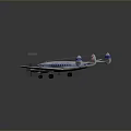 Vintage Air France Paris Model Airplane With Propellers For Aerospace
