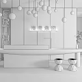 Modern Reception Desk Front Desk 3d model
