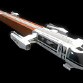 Advanced Elongated Spacecraft Module With Orange White Metallic Structure For Cosmic Missions