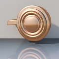 Golden Metal Swing Door With Round Design And Reflective Surface Finish
