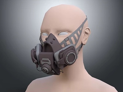 Fire Fighting Equipment Breathing Mask with Protective Design for Emergency Safety Use 3d model