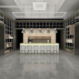 Modern Tea Room Office Area Bar Counter 3d model