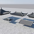 Traditional Chinese Architectural Roof Components With Classic Eave And Tile Structures 3d model
