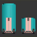 Modern Teal and Pink Luggage with Large Small Sizes Rolling Wheels and Handles