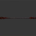 Decorative Fantasy Staff Weapon with Intricate Carvings Dark Wood Shaft and Spiked Head