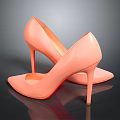 Peach Pink Pointed Toe High Heels With Stiletto Heel And Red Sole
