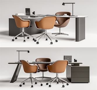 Modern office desk and chair office desk and chair combination 3d model