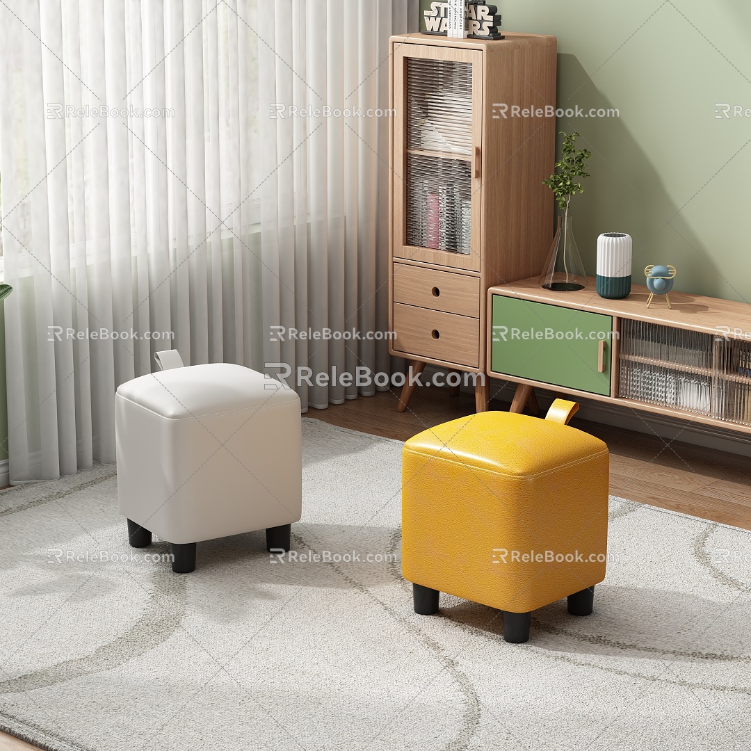 Simple sofa stool 3d model