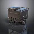 Black Camping Trailer With Roof Rack Storage Compartments And Travel Gear