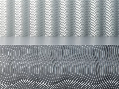 Wavy Textured Wall Design With Light Gray And Dark Gray Decorative Patterns 3d model