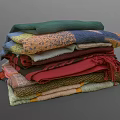 Colorful Towels Stacked With Various Colors And Patterns Essential Daily Living Supplies