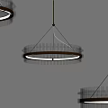 Modern Circular Chandeliers With Crystal And Metallic Frame Hanging In Interior