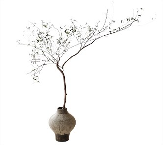 potted plant bonsai plant ornaments green plant vase floral art 3d model