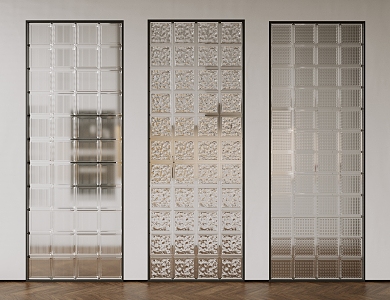 Modern Glass Tile Partition Glass Wall Art Glass Partition Glass Screen Transparent Tile 3d model