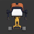 Colorful Robot Design Featuring Orange Blue Body Green Eyes And Yellow Mechanical Arms With Tracks