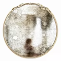 Vintage Oval Mirror With Gold Decorative Frame And Distressed Texture 3d model
