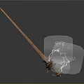 Decorative Golden Sword With Intricate Handle And Smoke Effect On Dark Background