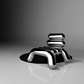 Modern Single Chair With Geometric Metal Frame And Creative Abstract Stylish Shapes For Home Decor