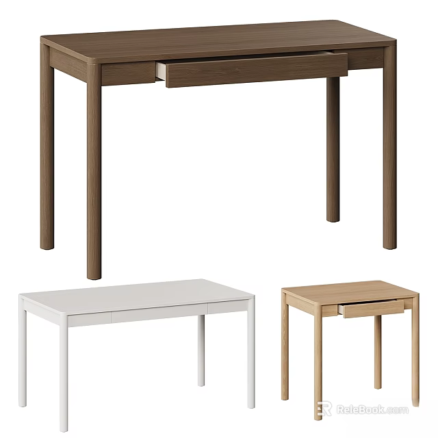 Stylish Dining Tables In Various Colors With Simple Design And Drawers 3d model