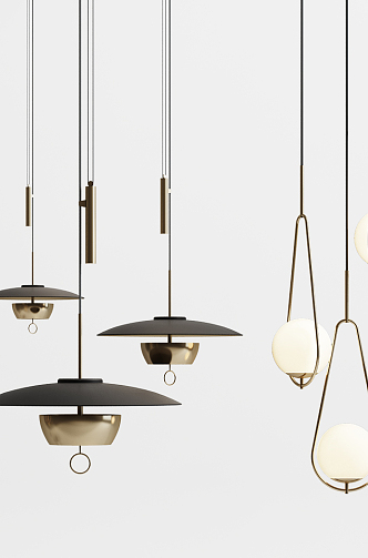 Modern chandelier combination 3d model