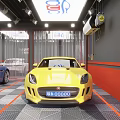 4S Dealership Professional Car Detailing Service With Vehicles In Service Bay