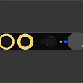 FiiO Blue Portable Audio Device With Yellow Circular Ports And Control Knob