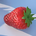 Several Fresh Ripe Red Strawberries With Green Leaves On Light Surface