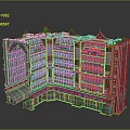 Elaborate Detailed Classical Architectural Model Featuring Multilevel Windows Spires And Decorative Structures