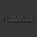 Gray Fabric Sectional Sofa For Living Room With Modern Design And Square Cushions