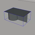 Modern Minimalist Coffee Table With Concrete Top And Geometric Base Design 3d model
