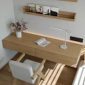Tatami Bedroom Interior With Minimalist Design Built in Wardrobes Desk Wooden Flooring And White Blinds