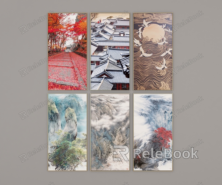 New Chinese Landscape Painting Decorative Painting model