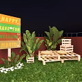Commercial Street Rooftop Terrace With Green Lawn Seats Umbrellas And Lighting