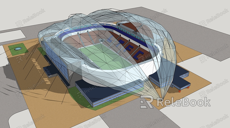 modern football stadium model