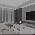 Beige L shaped Sectional Sofa In Modern Living Room With Coffee Table And Pillows