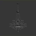 Classic Ornate Lighting Combination With Metal Multi Arm Design And Candle Style Bulbs
