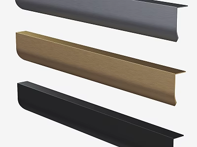 Stylish Modern Door Handles In Black Gold And Silver Metal Finishes For Home 3d model