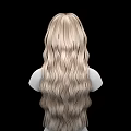 Female Game and Movie Character with Long Blonde Curly Hair Design