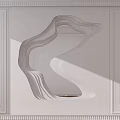Modern Irregular Layered Wavy Wall Decor On Light Colored Wall With Decorative Frame 3d model