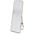 Modern Full Length Floor Mirror With Gold Metal Stand And Minimalist Design