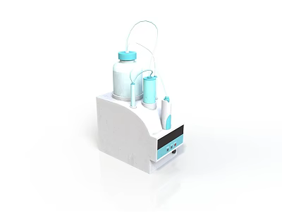 Advanced Organ And Hair Treatment Device With White Body And Blue Components 3d model