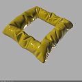 Shiny Yellow Square Ring with Wrinkled Plastic Surface for Multi Purpose Use 3d model
