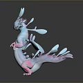 Cute Fantasy Game Movie Character With Blue Pink Fins And Dragon Like Frilled Design