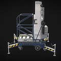 Industrial Mobile Elevating Work Platform With Safety Guardrails Control Panel And Wheels 3d model